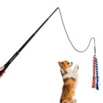 Asocea Dog Extendable Teaser Wand Pet Flirt Stick Pole Puppy Chasing Tail Interactive Toy For Small Medium Large Dogs Training Playing Exercise 0 4