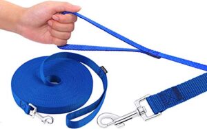 Amagood Dogpuppy Obedience Recall Training Agility Lead 15 Ft 20 Ft 30 Ft 50 Ft Long Leash For Dog Trainingtie Outplaysafetycamping 20 Feet Blue 0 0