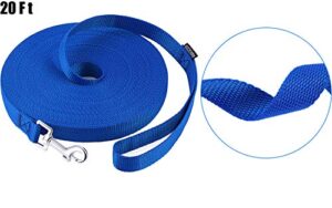 Amagood Dogpuppy Obedience Recall Training Agility Lead 15 Ft 20 Ft 30 Ft 50 Ft Long Leash For Dog Trainingtie Outplaysafetycamping 20 Feet Blue 0 1