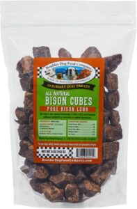 Bison Cubes Pure Bison Dog Treats All Natural Treats For Dogs Vet Approved Single Ingredient Grain Free Healthy Nutritious Real Meat Low Calorie Treats For Dogs Bison Lung 5oz 0