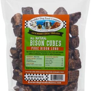 Bison Cubes Pure Bison Dog Treats All Natural Treats For Dogs Vet Approved Single Ingredient Grain Free Healthy Nutritious Real Meat Low Calorie Treats For Dogs Bison Lung 5oz 0