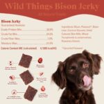 Bison Jerky For Dogs Protein Packed Pasture Raised Grass Fed Bison Jerky Dog Treats Healthy Dog Treats Wild Things 4 Ounce Bag 0 1