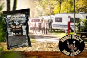 Bronco Billys Beef Jerky Hickory Smoked Old Country One Pound Resealable Bag 0 2