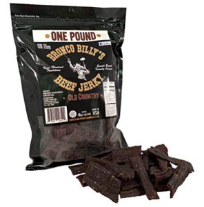 Bronco Billys Beef Jerky Hickory Smoked Old Country One Pound Resealable Bag 0