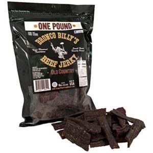 Bronco Billys Beef Jerky Hickory Smoked Old Country One Pound Resealable Bag 0