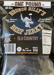 Bronco Billys Beef Jerky Hickory Smoked Old Country One Pound Resealable Bag 0 4