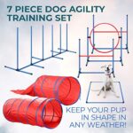 Complete Deluxe Dog Agility Training Equipment Set 2 Dog Jumps Hurdle Blind 2 Standard Tunnels And 6 Weave Poles Premium Dog Agility Exercise Set With Easy Fun Carry Case 0 3