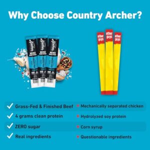 Country Archer Mini Jerky Beef Sticks 36ct Bulk Pack Keto Paleo Sugar Free Low Carb Nitrate Free Gluten Free High Protein Non Gmo 0 1