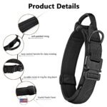 Daganxi Tactical Dog Collar Adjustable Military Training Nylon Dog Collar With Control Handle And Heavy Metal Buckle For Medium And Large Dogs With Patches And Airtags Case L Black 0 3