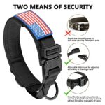 Daganxi Tactical Dog Collar Adjustable Military Training Nylon Dog Collar With Control Handle And Heavy Metal Buckle For Medium And Large Dogs With Patches And Airtags Case L Black 0 4