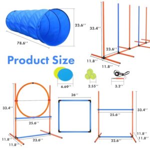 Dog Agility Course Backyard Set Dog Agility Training Equipment Indooroutdoor Dog Obstacle Course Kit Dog Tunnel Adjustable Hurdles Jump Ring Weave Poles Pause Box Dog Toys And Storage Bag 0 3