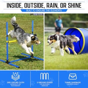 Dog Agility Equipment Portable Dog Agility Course Backyard Set With 9ft Dog Tunnel Weave Poles Hoop Dog Jumps Collapsible Water Bowl More Dog Training Kit For Indoor Outdoor 0 3