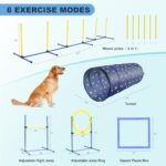 Dog Agility Training Equipment Set Outdoorindoor Deluxe Obstacle Course Starter Kit Wtunnel Adjustable Hurdle Jumping Ring 6 Weave Poles Pause Box Carry Bag 0 0