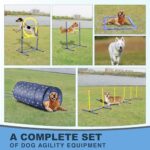 Dog Agility Training Equipment Set Outdoorindoor Deluxe Obstacle Course Starter Kit Wtunnel Adjustable Hurdle Jumping Ring 6 Weave Poles Pause Box Carry Bag 0 4