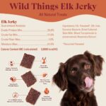 Elk Jerky For Dogs Protein Packed Pasture Raised Grass Fed Elk Jerky Dog Treats Healthy Dog Treats Wild Things 4 Ounce Bag 0 1