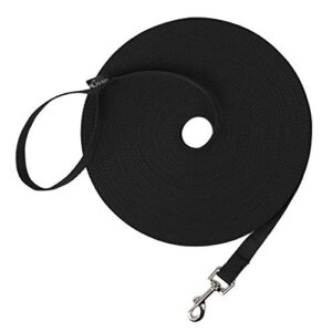 Hi Kiss Dogpuppy Obedience Recall Training Agility Lead 15ft 20ft 30ft 50ft 100ft Training Leash Great For Play Camping Or Backyard Black 30ft 0