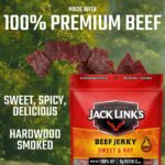 Jack Links Beef Jerky Sweet Hot Spicy Everyday Snack 9g Of Protein And 80 Calories Made With 100 Beef 96 Fat Free No Added Msg 9 Oz Pack Of 2 0 1