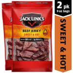 Jack Links Beef Jerky Sweet Hot Spicy Everyday Snack 9g Of Protein And 80 Calories Made With 100 Beef 96 Fat Free No Added Msg 9 Oz Pack Of 2 0 4