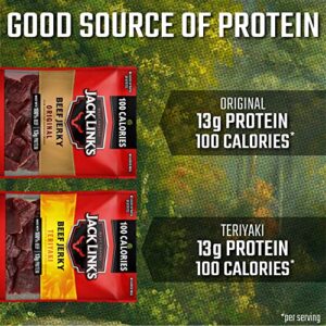 Jack Links Beef Jerky Variety Includes Original And Teriyaki Flavors On The Go Snacks 13g Of Protein Per Serving 9 Count Of 125 Oz Bags 0 1