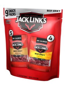 Jack Links Beef Jerky Variety Includes Original And Teriyaki Flavors On The Go Snacks 13g Of Protein Per Serving 9 Count Of 125 Oz Bags 0