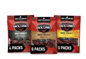 Jack Links Beef Jerky Variety Pack Includes Original Teriyaki And Peppered Beef Jerky 96 Fat Free No Added Msg 125 Oz Pack Of 15 0