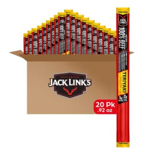 Jack Links Beef Sticks Teriyaki Protein Snack Meat Stick With 5g Of Protein Made With 100 Beef No Added Msg 092 Oz 20 Count 0