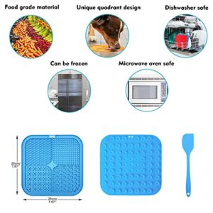 Licking Mat For Dogs Cats 2 Pack Diswasher Safe Slow Feeder Lick Pat For Puppy Pets Supplies Anxiety Relief Dog Toys Feeding Mat For Butter Yogurt Peanut Pets Bathing Training Mat 0 0