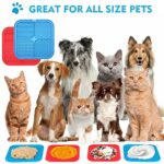 Licking Mat For Dogs Cats 2 Pack Diswasher Safe Slow Feeder Lick Pat For Puppy Pets Supplies Anxiety Relief Dog Toys Feeding Mat For Butter Yogurt Peanut Pets Bathing Training Mat 0 1