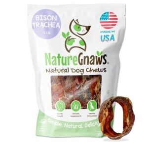Nature Gnaws Usa Smoked Bison Trachea Rings For Dogs Premium Natural Dental Chews Long Lasting And Rawhide Free Dog Bones 100 Pound Pack Of 1 0