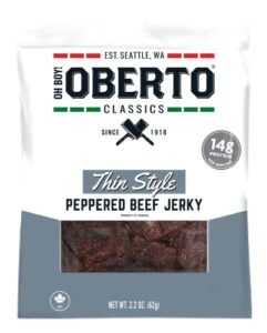 Oh Boy Oberto Classics Thin Style Peppered Beef Jerky 22 Ounce Pack Of 8 0 0