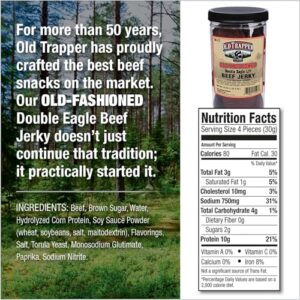 Old Trapper Old Fashioned Double Eagle Beef Jerky Real Wood Smoked 10g Of Protein 1 Jar 80 Pieces 0 2