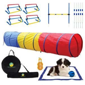 Paw Dog Agility Training Equipment Dog Agility Course Backyard Set Agility Course For Dogs Outdoor Dog Obstacle Course Equipment Dog Tunnels And Tubes For Small Dogs 9ft Heavy Duty Play Tunnel 0