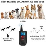 Paipaitek No Shock Dog Training Collar 3300ft Range Vibrating Dog Collar Ipx7 Waterproof Dog Training Collar With Remote Only Sound And Vibration Collar For Training Dogs 0 2