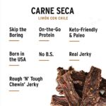 Peoples Choice Beef Jerky Carne Seca Limon Con Chile Healthy Sugar Free Zero Carb Gluten Free Keto Friendly High Protein Meat Snack Dry Texture 1 Pound 16 Oz 1 Bag 0 3