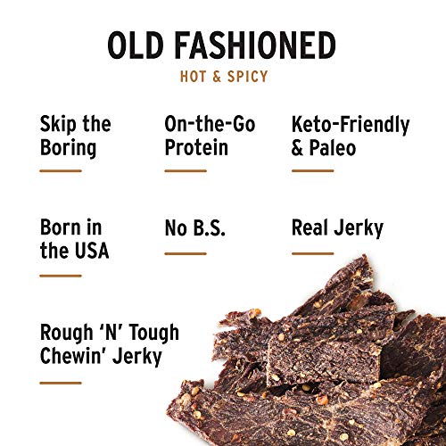 Peoples Choice Beef Jerky Old Fashioned Hot Spicy Healthy Sugar Free Zero Carb Gluten Free Keto Friendly High Protein Meat Snack Dry Texture 1 Pound 16 Oz 1 Bag 0 3