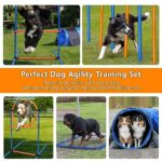Premium Dog Agility Training Equipment Set Outdoor Indoor Tire Jump Hurdle Jump Tunnel Weave Poles Wstand Pause Box 2 Toy Balls 2 Flying Discs 1 Whistle Carry Bag Dog Obstacle Course Kit 0 0