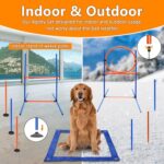 Premium Dog Agility Training Equipment Set Outdoor Indoor Tire Jump Hurdle Jump Tunnel Weave Poles Wstand Pause Box 2 Toy Balls 2 Flying Discs 1 Whistle Carry Bag Dog Obstacle Course Kit 0 2