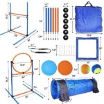 Premium Dog Agility Training Equipment Set Outdoor Indoor Tire Jump Hurdle Jump Tunnel Weave Poles Wstand Pause Box 2 Toy Balls 2 Flying Discs 1 Whistle Carry Bag Dog Obstacle Course Kit 0 4