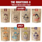 Righteous Felon Beef Jerky Variety Pack High Protein Keto Low Sugar Gluten Free Snacks For Adults Made With Premium Meats 8 Pack Sampler 0 0