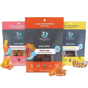Shameless Pets Jerky Dog Treats Variety 3 Pack Healthy Chews With Chicken Beef Duck For Dogs Dog Treats With Real Ingredients Free From Grain Corn Soy 0