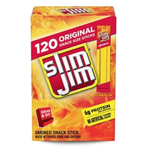 Slim Jim Snack Sized Smoked Meat Stick Original Flavor 28 Oz 120 Count 0