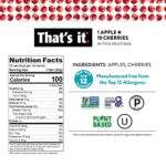 Thats It Apple Cherry 100 Natural Real Fruit Bar Best High Fiber Vegan Gluten Free Healthy Snack Paleo For Children Adults Non Gmo No Sugar Added No Preservatives Energy Food 12 Pack 0 1