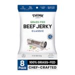 Think Jerky Classic Beef Jerky 22 Ounce Bags Pack Of 8 Bags Delicious Chef Crafted Jerky Grass Fed Beef Jerky Gluten Free No Antibiotics Or Nitrates Healthy Protein Snack Low Calorie And Low Fat 0