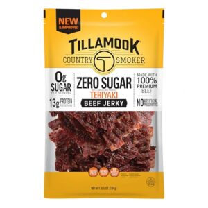 Tillamook Country Smoker Keto Friendly Zero Sugar Beef Jerky Teriyaki 65 Ounce 0