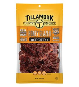 Tillamook Country Smoker Real Hardwood Smoked Beef Jerky Honey Glazed 10 Ounce 0