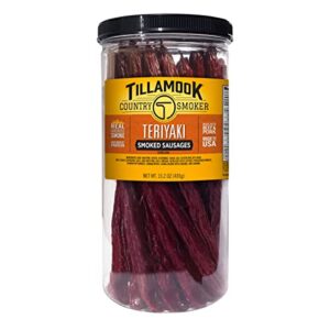 Tillamook Country Smoker Real Hardwood Smoked Sausages Teriyaki 152 Ounce Tall Jar 20 Count 0