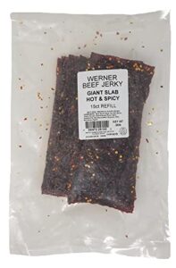 Werner Hot Spicy Beef Jerky Slab 15 Count Giant Sheets Of Beef Jerky Made In The Usa 0