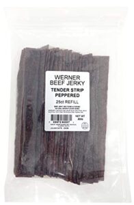 Werner Tender Strips Peppered Beef Jerky Pack Of 25 Jerky Strips Made In The Usa 0