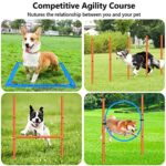 Xiaz Dog Agility Equipments Obstacle Courses Agility Training Starter Kit For Doggie Pet Outdoor Games For Backyard Interactive Play Includes Jumping Ring High Jumps 6 Piece Weave Poles Pause Box 0 0