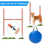 Xiaz Dog Agility Equipments Obstacle Courses Agility Training Starter Kit For Doggie Pet Outdoor Games For Backyard Interactive Play Includes Jumping Ring High Jumps 6 Piece Weave Poles Pause Box 0 2